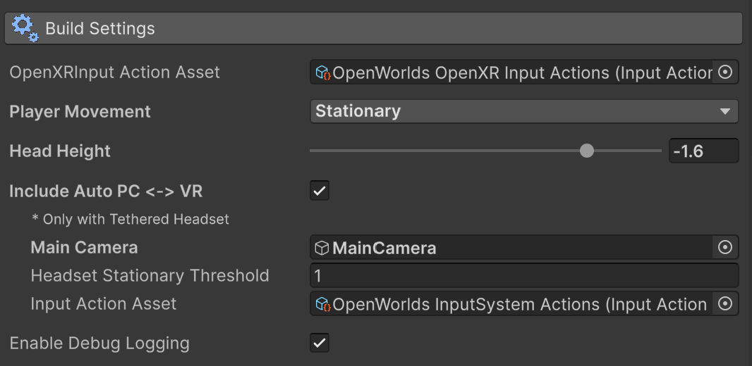 Build Settings, Player Movement